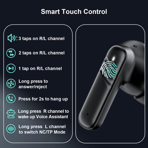 Audífonos Inalámbricos Bluetooth 5.4 Anc Enc Con Pantalla