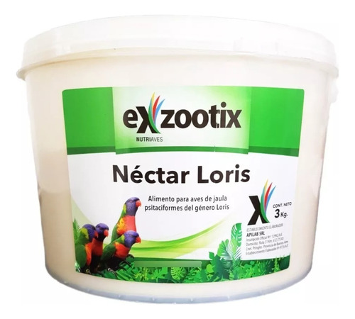 Alimento Para Aves Néctar Loris Exzootix 3 Kg