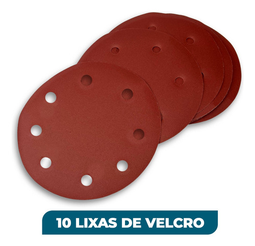 Kit 10 Lixas 180mm Para Lixadeira De Parede E Teto Mlp 710