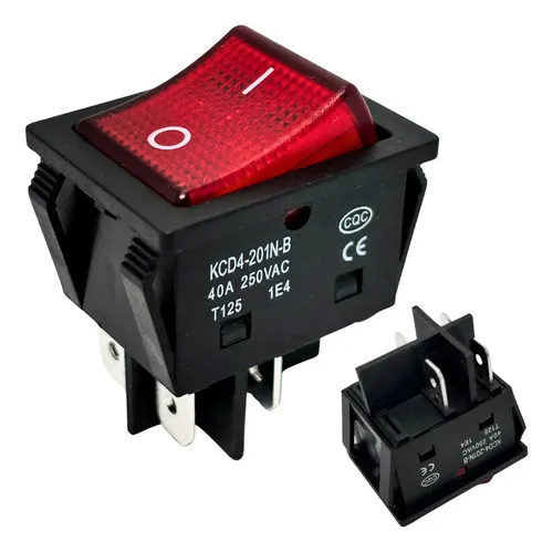 Botão Interruptor Gangorra 40a 4 Pinos Maquina De Solda/ Cnc