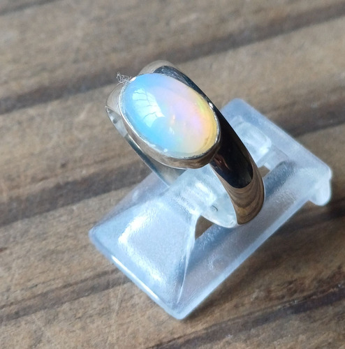 Anillo Opalo De Etiopia Plata 925 Ajustable Proteccion Art09 Plateado Ajustable