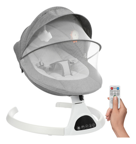 Silla Mecedora Electrica Para Bebé Con Música Gris