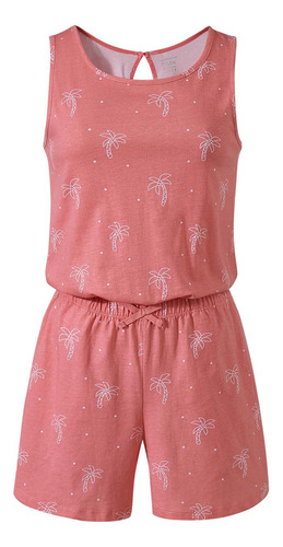 Enterito Niña Corto Print Rosado Fashion's Park