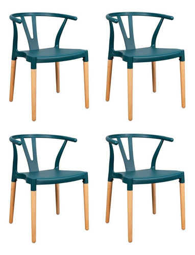 Conjunto 4 Cadeiras Polipropileno Wishbone Yescasa Wt