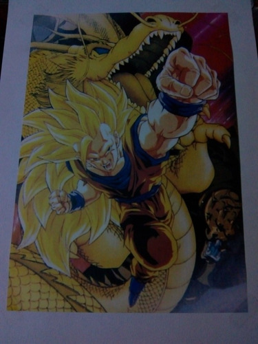 Imagen 1 de 1 de Poster Goku Ssj3 27 X 37 Se Envia Con Papel Cascaron De 1/4