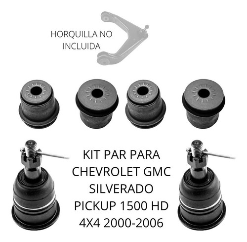 Kit Bujes Y Par Rotulas Silverado Pickup 1500 Hd 4x4 00-06