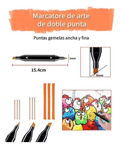 Marcadores Punta Pincel Profesional De 36 Colores Bolígrafos De Doble  Puntas Set