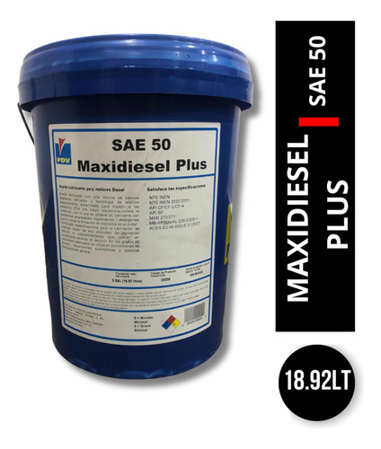 Aceite Pdv Maxidiesel Plus 50 Paila
