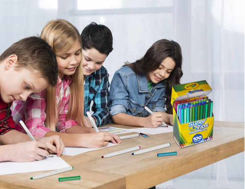 Juego De Rotuladores Crayola Super Tips 100 Lavables De Punt