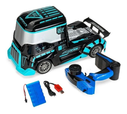 Imagem 1 de 3 de Caminhão Carrinho Carro Controle Remoto Formula Truck Azul