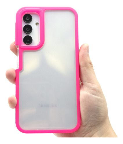 Funda + Mica Para Samsung A16 Case Protector Carcasa Rudo Prisma Colors - Rosa Chicle Samsung A16