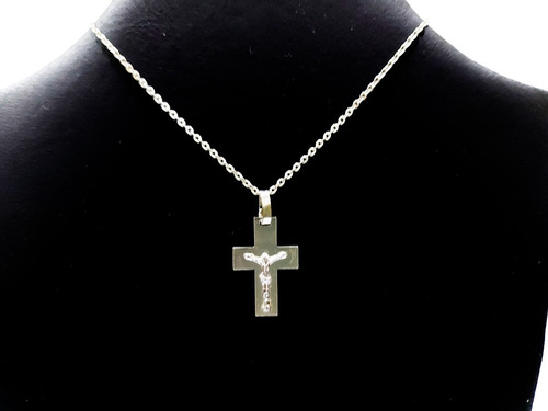 Dije Cruz Con Cristo 2,4 X 1,5 Cm Plata 925