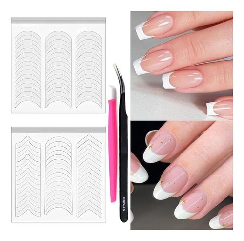 1248 Piezas De Pegatinas De Uñas De Punta Francesa Kit De Ma