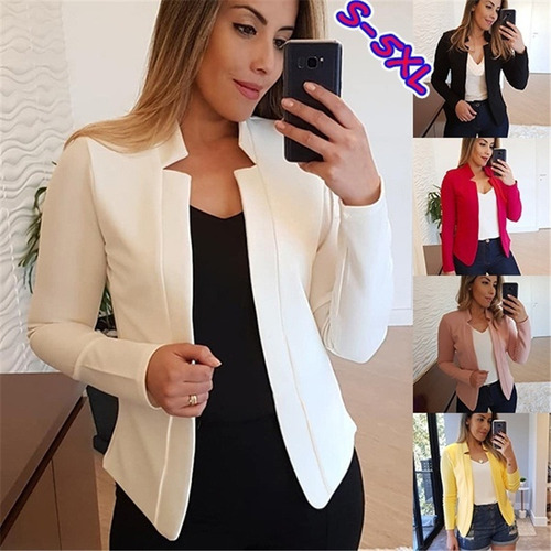 Chamarra Tipo Blazer Profesional Casual De Color Liso Temu
