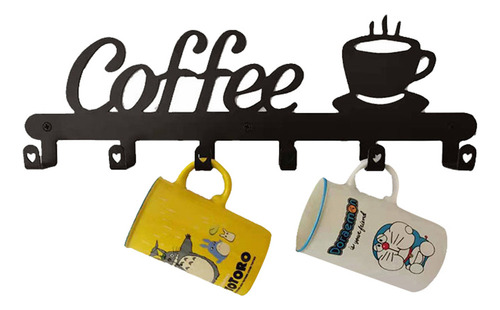 Soporte Taza Café Metálico.ganchos Colgador Pared Sin Tala