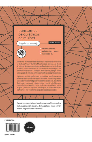 Transtornos Psiquiátricos Na Mulher: Diagnóstico E Manejo, De Amaury Cantilino., Vol. 1. Editorial Artmed, Capa Mole Em Português