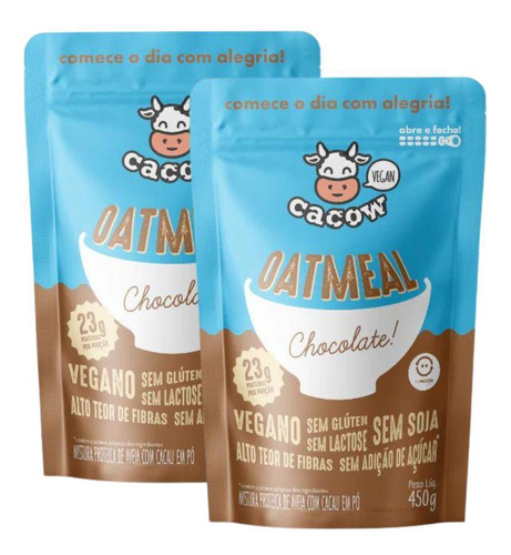 2x Mix De Proteínas Oatmeal Cacow Chocolate 450g