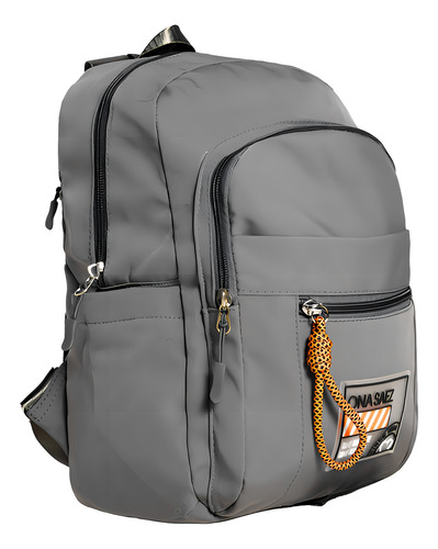 Mochila Ona Saez Courmayer Color Gris Diseño De La Tela Lisa