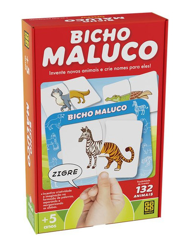 Jogo Brinquedo Infantil Bicho Maluco Tabuleiro Com Cartelas