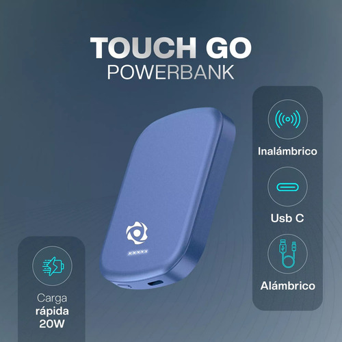 Power Bank Inalámbrico Magsafe 10,000 Mah, Ultra Portátil Color Azul