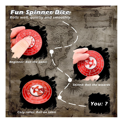Juego Pjoy Spinner Dice 7 En 1 Dnd Dne Dice Incorporado D4,