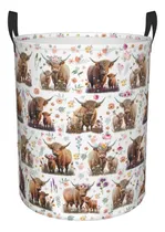 Comprar Highland Vaceta De Vaca Lavandería Cesta De Lavandería Bolsa