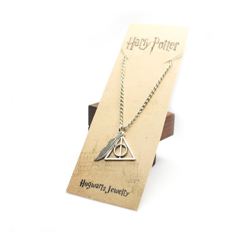 Collar Reliquias Con Pluma Hedwig Harry Potter Cadena Metal