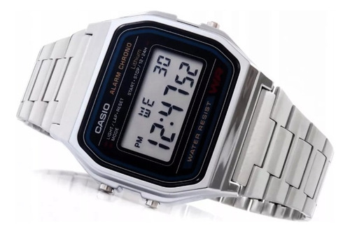 Reloj Casio A158wa-1 Vestido Digital Color De Plateado