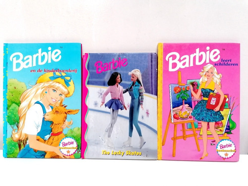 3 Libros Antiguos Barbie Extranjeros Ilustrados Usados Retro