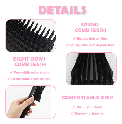 Cepillo Desenredante Para Todo Tipo De Cabello, Masaje Y Pei