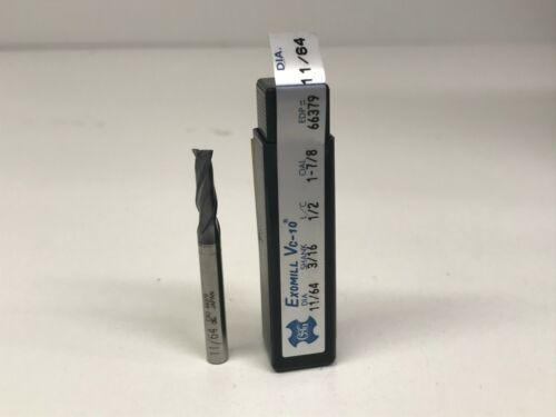 Exomill Hs End Mill, 11/64  X 3/16  Oal 1-7/8, 2fl, 1 Pc Cck