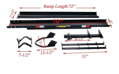 Motoo Portabicicleta Pesada 600 Libra Rampa Plegable