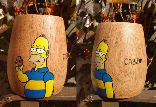 Mate Boca Los Simpsons Futbol Personalizado