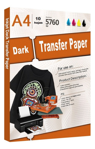 Transfer Dark Premium - Tela Oscura Resma - Papel Transfer 