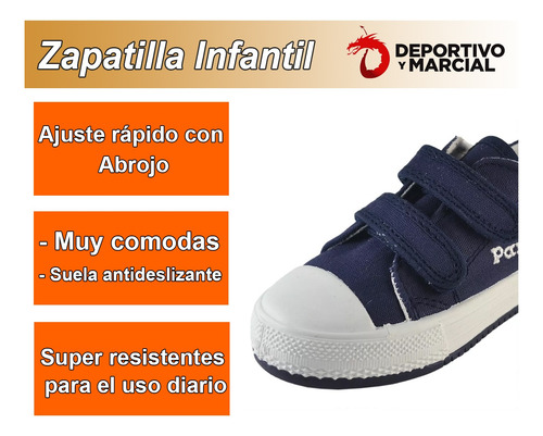 Imagen 3 de 8 de Zapatillas Pampero Infantil Abrojo Velcro Colegial Niño Niña
