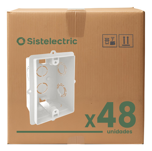 Caja Embutir Rectangular 10x5cm Pvc Pack X48 Sistelectric