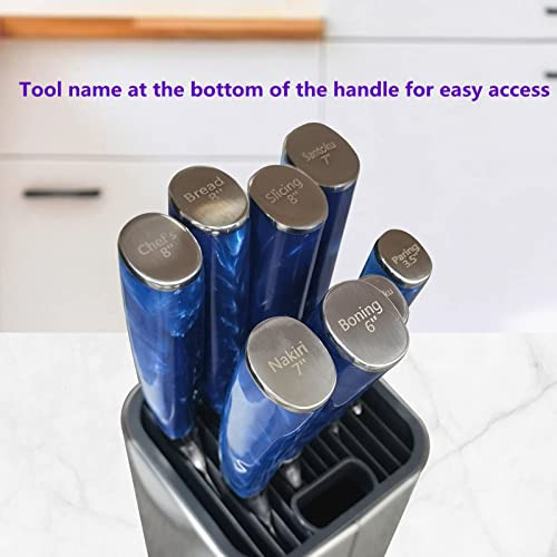 Juo De 8 Cuchillos De Cocina De Acero Inoxidable Damasco De