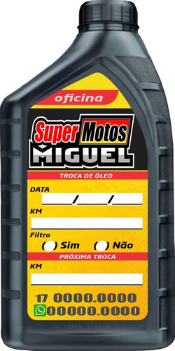 Adesivo Troca De Óleo Pra Moto 500 Unid.