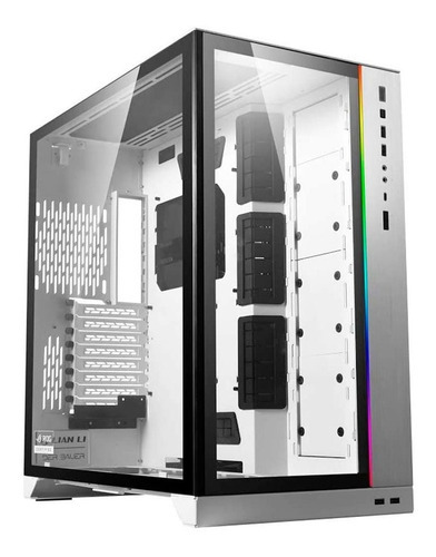 Gabinete com certificação Lian Li Pc-011 Dynamic Xl White Argb Rog