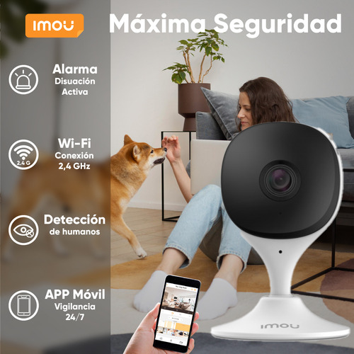 Imou Cámara C22cn-plus-128 Wifi 2 Mp Con Microsd 128gb Y Letrero Disuasivo Micrófono Integrado Detección De Humanos Ir 10m Detección De Humanos Alarma De Sonido Anormal C22cn Microsd
