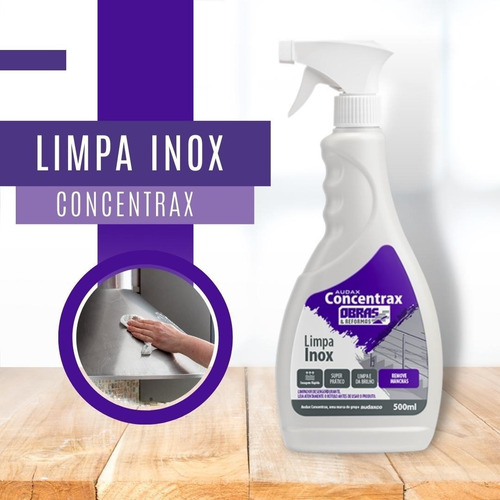 Limpa Inox Audax Concentrax Gatilho 500ml Brilha Brilho Inox
