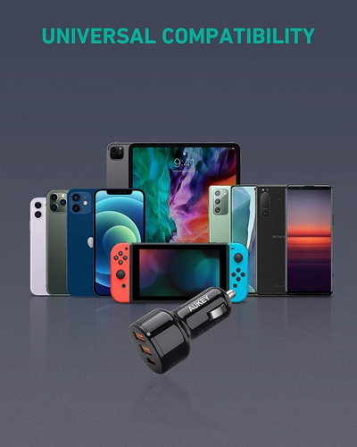 Imagen 5 de 5 de Aukey Cargador Para Auto Carro 36w Pd Usb C