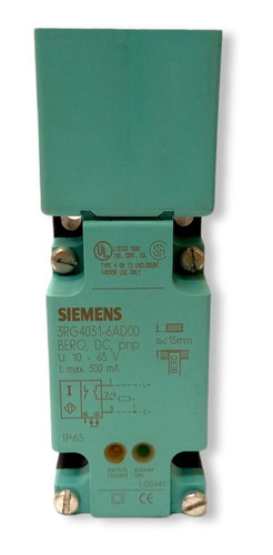 Sensor Induc. 3h Siemens 10-65vdc Pnp 15mm 3rg4031-6ad00 1+1