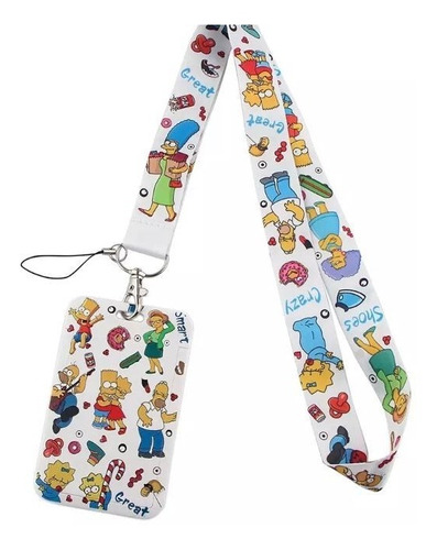 Lanyard Simpsons Cinta Colgante + Portacredencial Tarjeta