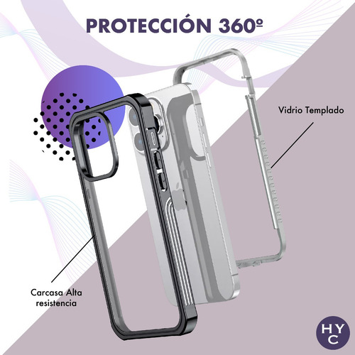 Imagen 4 de 10 de Funda Compatible iPhone 14 Pro Alto Impacto + Vidrio