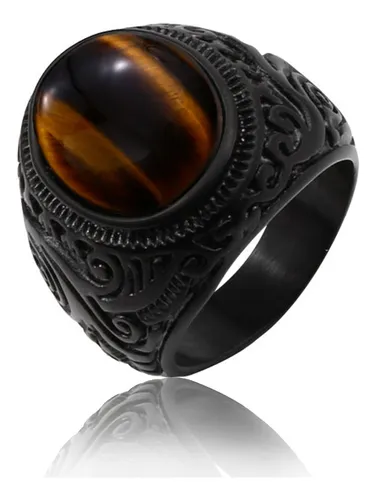 Anillo ojo de tigre hombre sale
