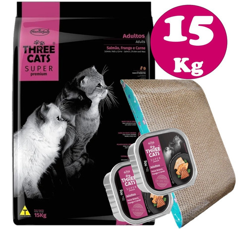 Three Cats Adulto Super Premium 15 Kg + Regalo