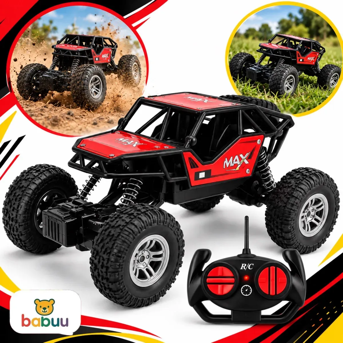 Carrinho Controle Remoto Recarregavel 4x4 Rally Jipe Off Road Com Amortecedores Babuu Brinquedos Educativos