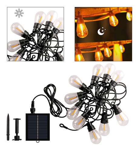 Cadena De Luces Para Exteriores, Luces De Patio Alimentadas