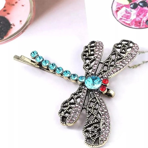 3pz Coraline Collar Piedra Verde+llave Botón+broche Libélula Azul Petróleo